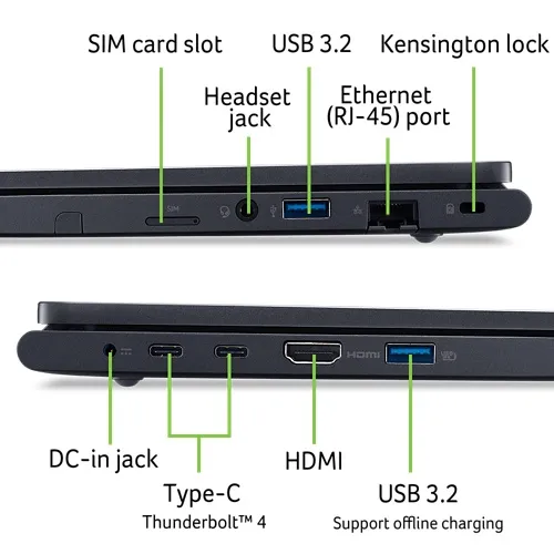 Acer TravelMate P4 Notebook – LTE | TMP414-53-G2-TCO | Blue - Image 12